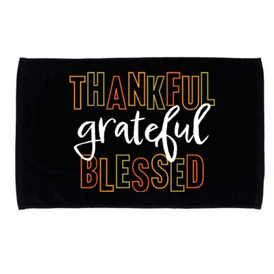 Thankful Grateful Blessed Women Girls Thanksgiving Microfiber Hand Towel