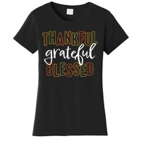 Thankful Grateful Blessed Women Girls Thanksgiving Women's T-Shirt