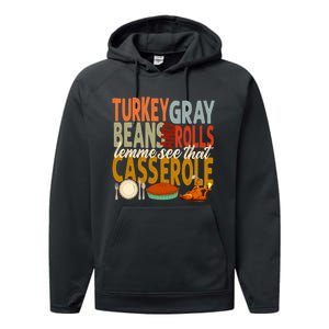 Turkey Gravy Beans And Rolls Let Me See That Casserole Fall Performance Fleece Hoodie