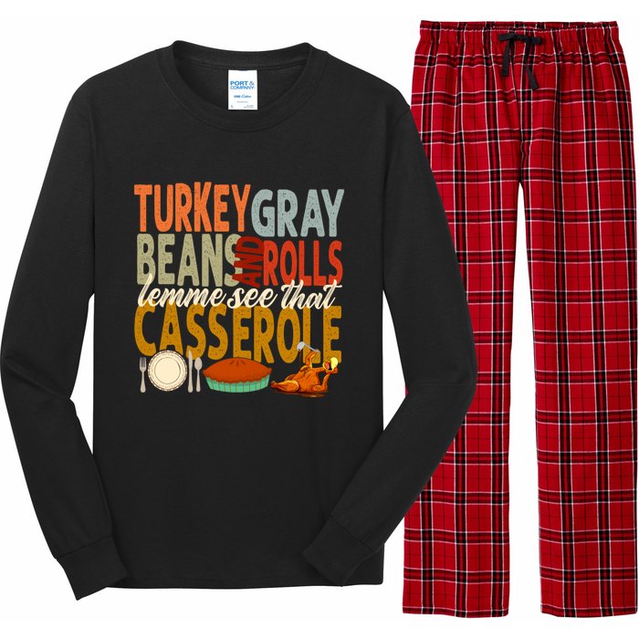 Turkey Gravy Beans And Rolls Let Me See That Casserole Fall Long Sleeve Pajama Set