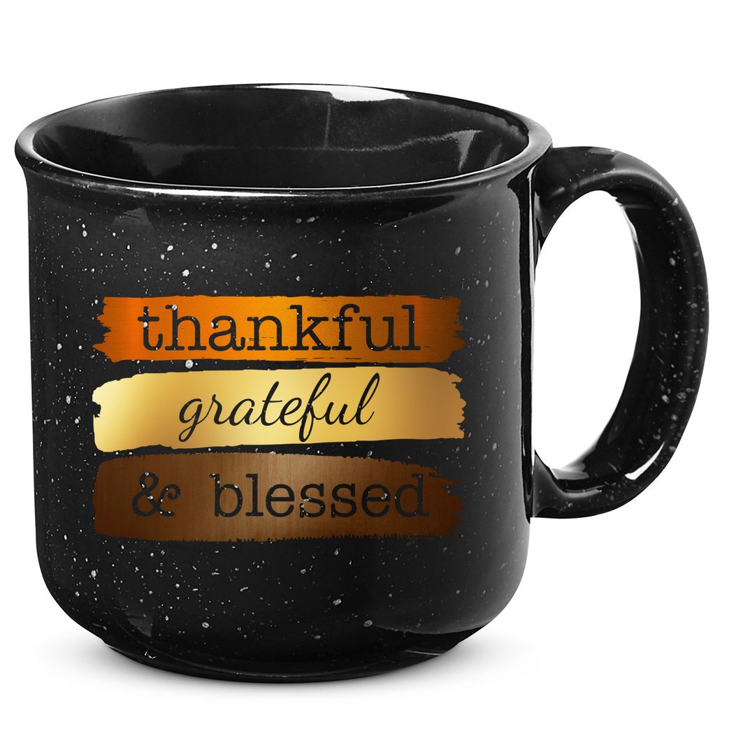 Thankful Grateful Blessed Thanksgiving Holiday 15oz Campfire Ceramic Mug