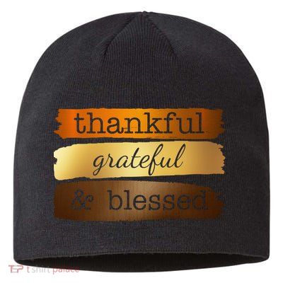 Thankful Grateful Blessed Thanksgiving Holiday Sustainable Beanie