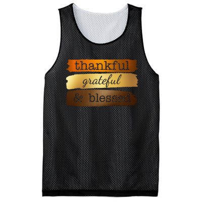 Thankful Grateful Blessed Thanksgiving Holiday Mesh Reversible Basketball Jersey Tank