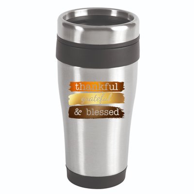 Thankful Grateful Blessed Thanksgiving Holiday 16oz Travel Tumbler