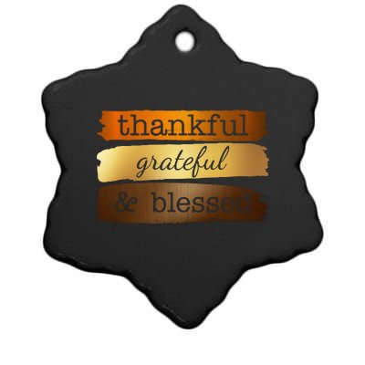 Thankful Grateful Blessed Thanksgiving Holiday Ceramic Star Ornament