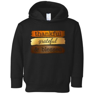 Thankful Grateful Blessed Thanksgiving Holiday Toddler Hoodie