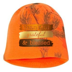 Thankful Grateful Blessed Thanksgiving Holiday Kati - Camo Knit Beanie