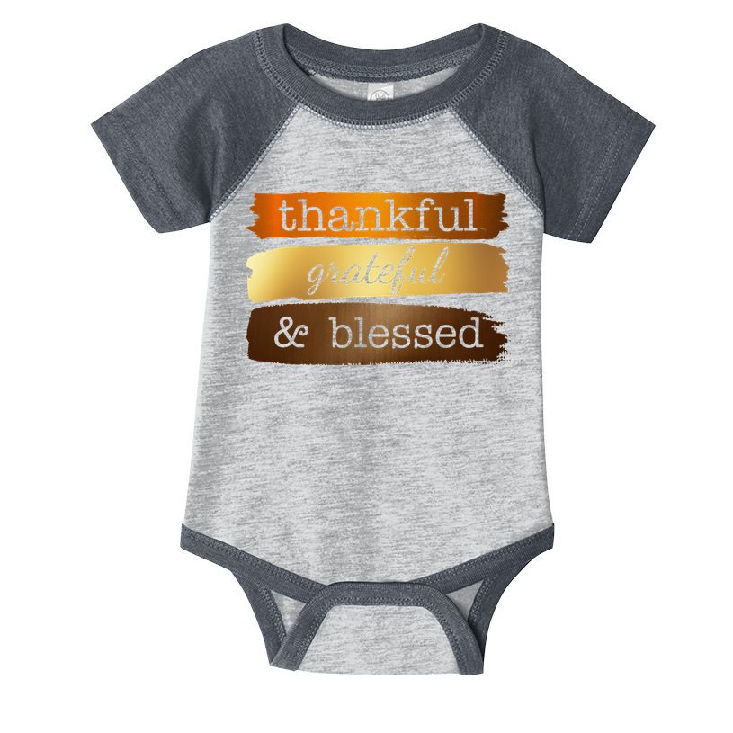 Thankful Grateful Blessed Thanksgiving Holiday Infant Baby Jersey Bodysuit