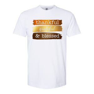 Thankful Grateful Blessed Thanksgiving Holiday Softstyle CVC T-Shirt