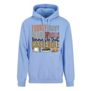 Turkey Gravy Beans And Rolls Let Me See That Casserole Thanksgiving Unisex Surf Hoodie