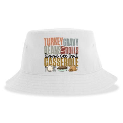 Turkey Gravy Beans And Rolls Let Me See That Casserole Thanksgiving Sustainable Bucket Hat