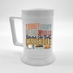 Turkey Gravy Beans And Rolls Let Me See That Casserole Thanksgiving Beer Stein