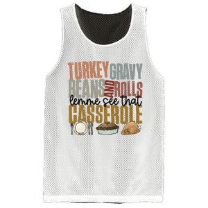 Turkey Gravy Beans And Rolls Let Me See That Casserole Thanksgiving Mesh Reversible Basketball Jersey Tank