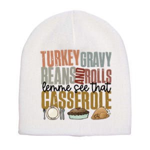 Turkey Gravy Beans And Rolls Let Me See That Casserole Thanksgiving Short Acrylic Beanie