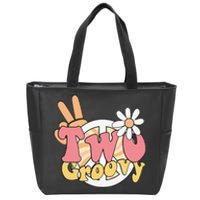 Two Groovy Birthday Boho Party Outfit 2nd Birthday 70s Zip Tote Bag