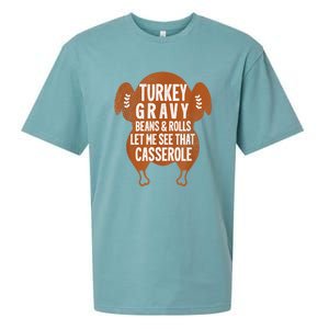 Turkey Gravy Beans And Rolls Let Me See That Casserole Funny Sueded Cloud Jersey T-Shirt