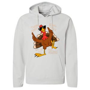 Turkey Gravy Beans And Rolls Casserole Funny Thanksgiving Performance Fleece Hoodie