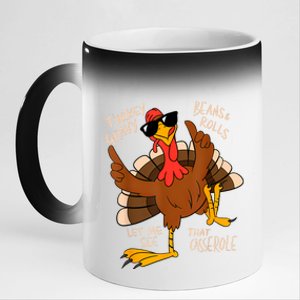 Turkey Gravy Beans And Rolls Casserole Funny Thanksgiving 11oz Black Color Changing Mug