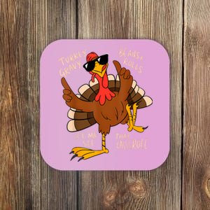 Turkey Gravy Beans And Rolls Casserole Funny Thanksgiving Coaster