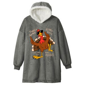 Turkey Gravy Beans And Rolls Casserole Funny Thanksgiving Hooded Wearable Blanket