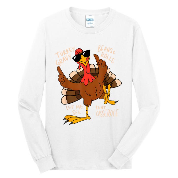 Turkey Gravy Beans And Rolls Casserole Funny Thanksgiving Tall Long Sleeve T-Shirt