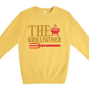 The Grillfather Barbeque Grilling Bbq Lover Father Dad Funny Gift Premium Crewneck Sweatshirt