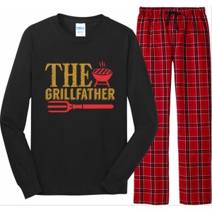 The Grillfather Barbeque Grilling Bbq Lover Father Dad Funny Gift Long Sleeve Pajama Set