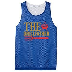 The Grillfather Barbeque Grilling Bbq Lover Father Dad Funny Gift Mesh Reversible Basketball Jersey Tank