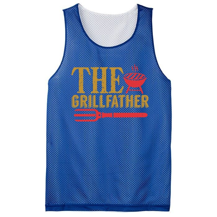 The Grillfather Barbeque Grilling Bbq Lover Father Dad Funny Gift Mesh Reversible Basketball Jersey Tank