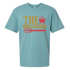 The Grillfather Barbeque Grilling Bbq Lover Father Dad Funny Gift Sueded Cloud Jersey T-Shirt