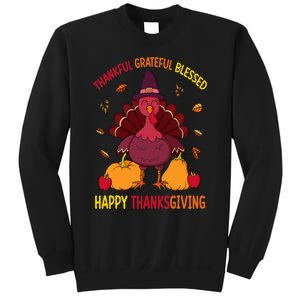 Thankful Grateful Blessed Thanksgiving Turkey Sweatshirt