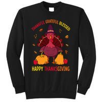 Thankful Grateful Blessed Thanksgiving Turkey Sweatshirt