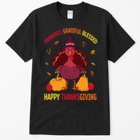 Thankful Grateful Blessed Thanksgiving Turkey Tall T-Shirt