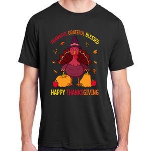 Thankful Grateful Blessed Thanksgiving Turkey Adult ChromaSoft Performance T-Shirt