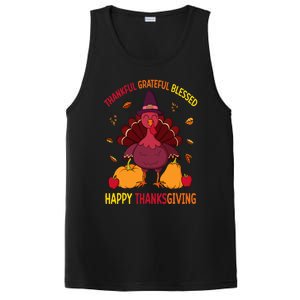 Thankful Grateful Blessed Thanksgiving Turkey PosiCharge Competitor Tank