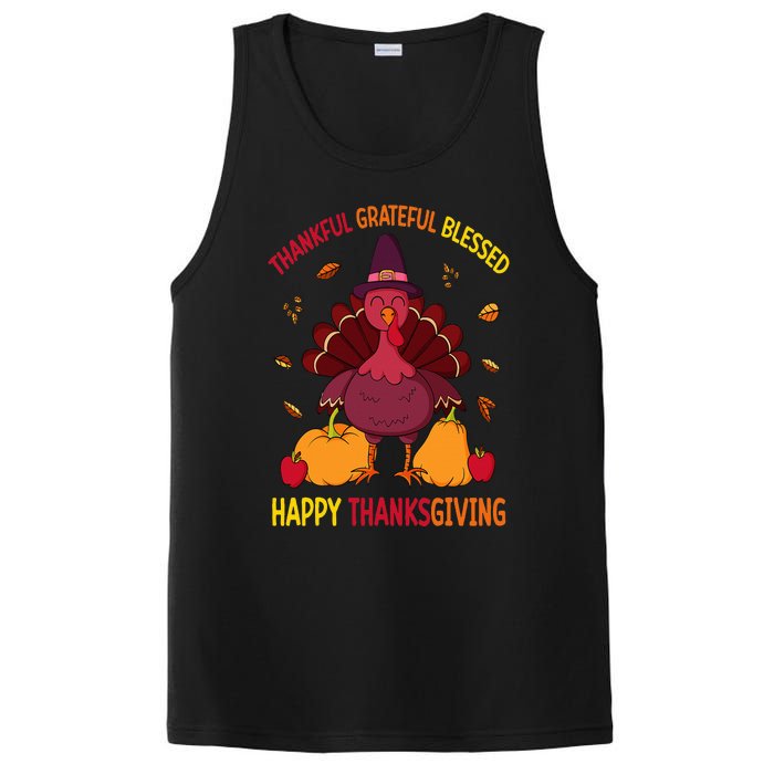 Thankful Grateful Blessed Thanksgiving Turkey PosiCharge Competitor Tank