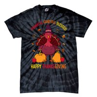 Thankful Grateful Blessed Thanksgiving Turkey Tie-Dye T-Shirt