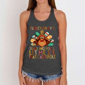 Turkey Gravy Beans And Rolls Let Me See That Casserole Women's Knotted Racerback Tank