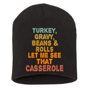 Turkey Gravy Beans And Rolls Let Me See That Casserole Retro Short Acrylic Beanie