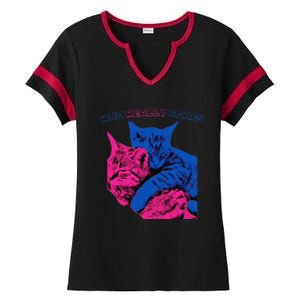 Tv Girl Band French Exit Album Funny Cat Lovers Ladies Halftime Notch Neck Tee