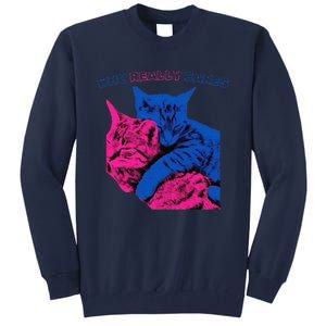 Tv Girl Band French Exit Album Funny Cat Lovers Tall Sweatshirt