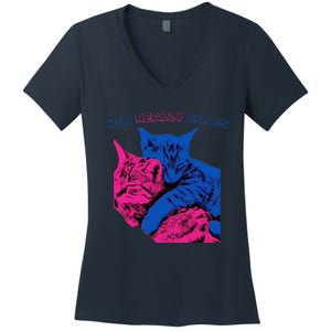 Tv Girl Band French Exit Album Funny Cat Lovers Women's V-Neck T-Shirt