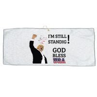 Trump God Bless America I Am Still Standing Trump For President Large Microfiber Waffle Golf Towel