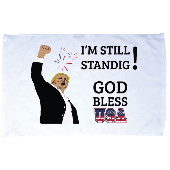 Trump God Bless America I Am Still Standing Trump For President Microfiber Hand Towel