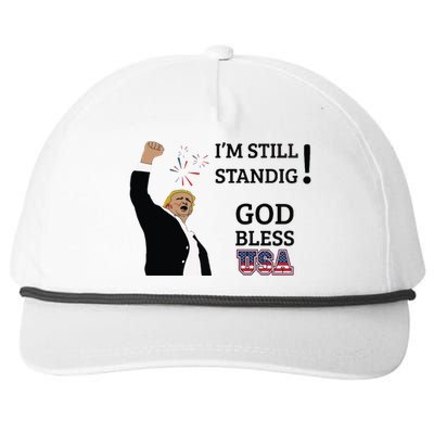 Trump God Bless America I Am Still Standing Trump For President Snapback Five-Panel Rope Hat