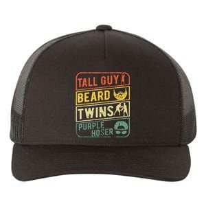 Tall Guy Beard Twins Purple Hoser Yupoong Adult 5-Panel Trucker Hat