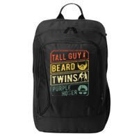 Tall Guy Beard Twins Purple Hoser City Backpack