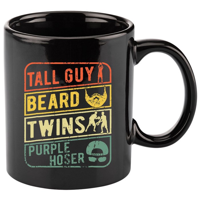 Tall Guy Beard Twins Purple Hoser 11oz C Handle Ceramic Mug