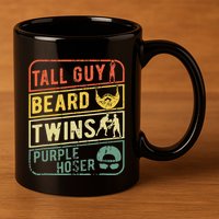 Tall Guy Beard Twins Purple Hoser 11oz C Handle Ceramic Mug