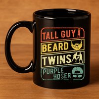 Tall Guy Beard Twins Purple Hoser 11oz C Handle Ceramic Mug
